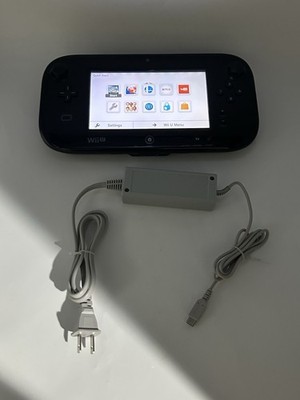 Nintendo Wii U GamePad Black WUP-010 Controller + Power Adapter Tested Working