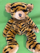 Vintage Tiger Striped Teddy Bear Plush 20  Luxe Elegant Gift Bear