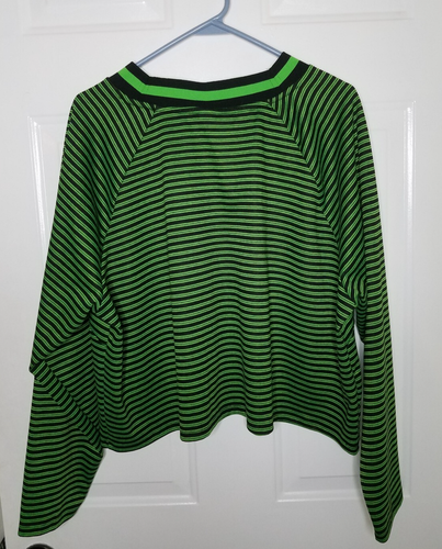 Top a righe Future Collective Kahlana Barfield marrone L/S verde nero taglia 3X - Foto 5 di 7