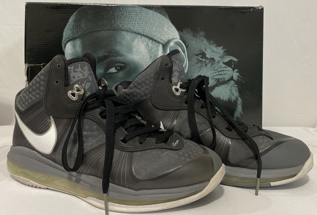 NIKE AIR MAX LEBRON 8 V/2 SHOES MEN'S SIZE 8.5 COOL GREY