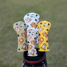 New Cartoon Animals embroidery Golf Driver Woods Hybrid Putter Club Head Covers