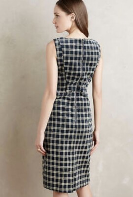 Anthropologie Sunday in Brooklyn Corded Plaid Sheath Dress Chechered  Corduroy