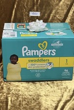 New Pampers Swaddlers Active Baby Diapers, Size 1 - 96ct.