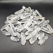 3 Clear Quartz Crystal natural Points with Hole