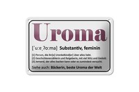 Blechschild Spruch 18X12 Cm Uroma BäCkerin Beste Uroma Welt Deko Schild