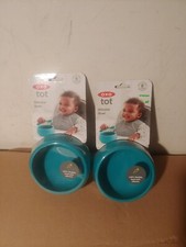 2x OXO Tot Teal Silicone Bowls Set - Weighted Bottom - Brand New