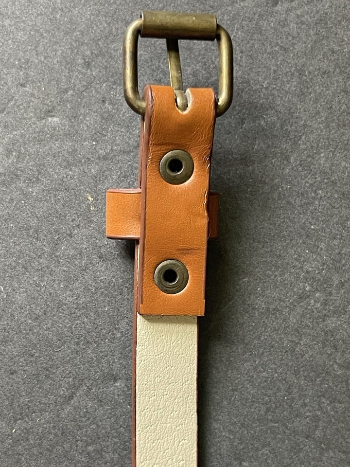 Womens Leather Skinny Belt Brown Tan Casual Dress Adjustable Office eBay