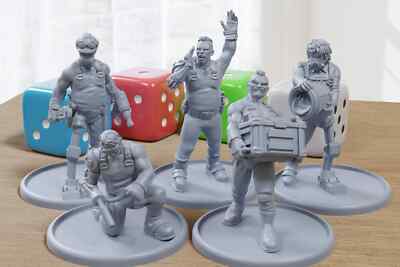 Industrial Workers - 3D Printed Proxy Minifigure For Sci-Fi Miniature Tabletop G