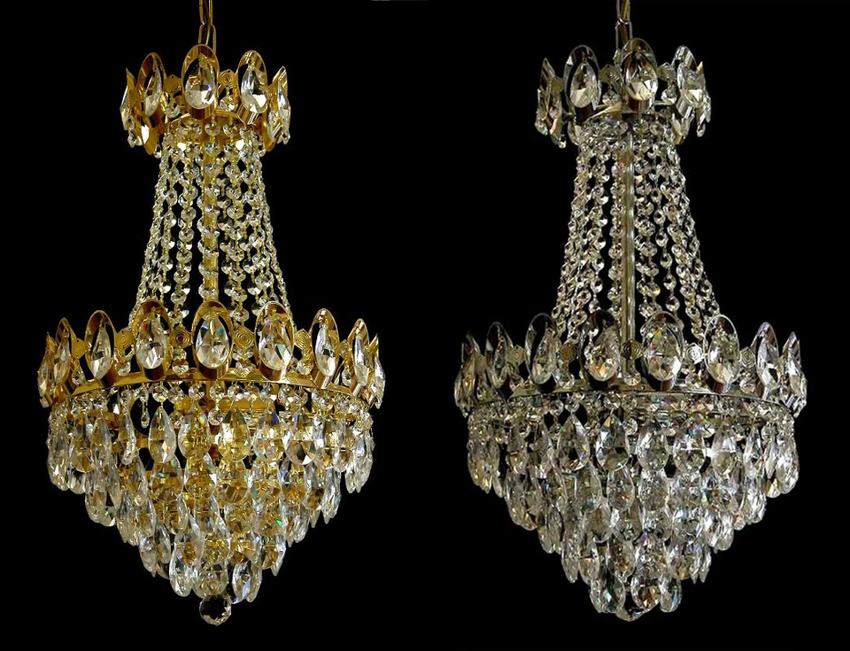 Cristallo Korblüster Vere Cristallo Nascosta Bruciatori IN Cromo O Oro - Immagine 3 di 4