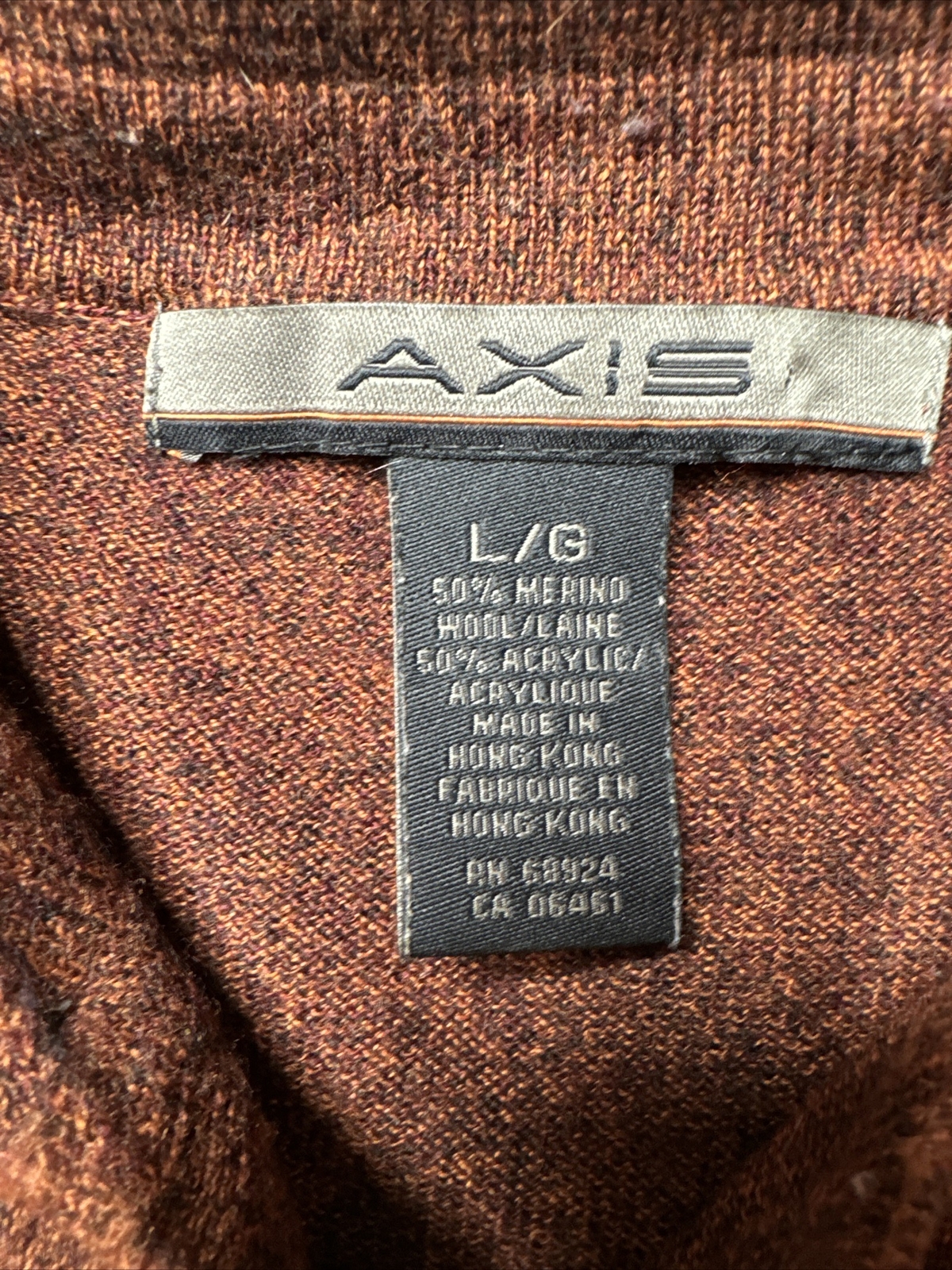 Axis Mens Pullover Button Sweater Large Brown Bla… - image 5