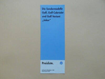 Brochure/price list-VW Golf III/variant/cabriolet-Joker - 04/97