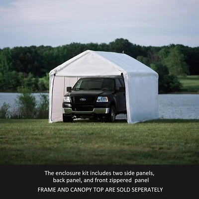 SHELTERLOGIC Canopy Enclosure Kit 10 x 20 ft. White. Canopy Cover and Frame Sold Separately.