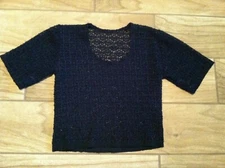  Sz.S/XS Fashion Short Sleeve Stretch Blue Sexy Lace Crop Top