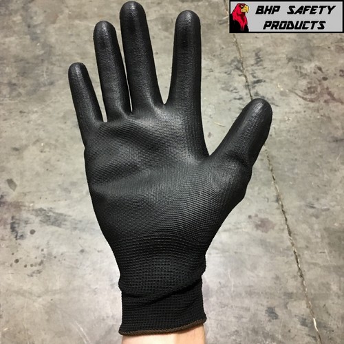 P-Grip ultradünne schwarze Arbeitshandschuhe Polyurethan Handfläche beschichtet Nylonschale 24 Paar - Bild 7 von 17