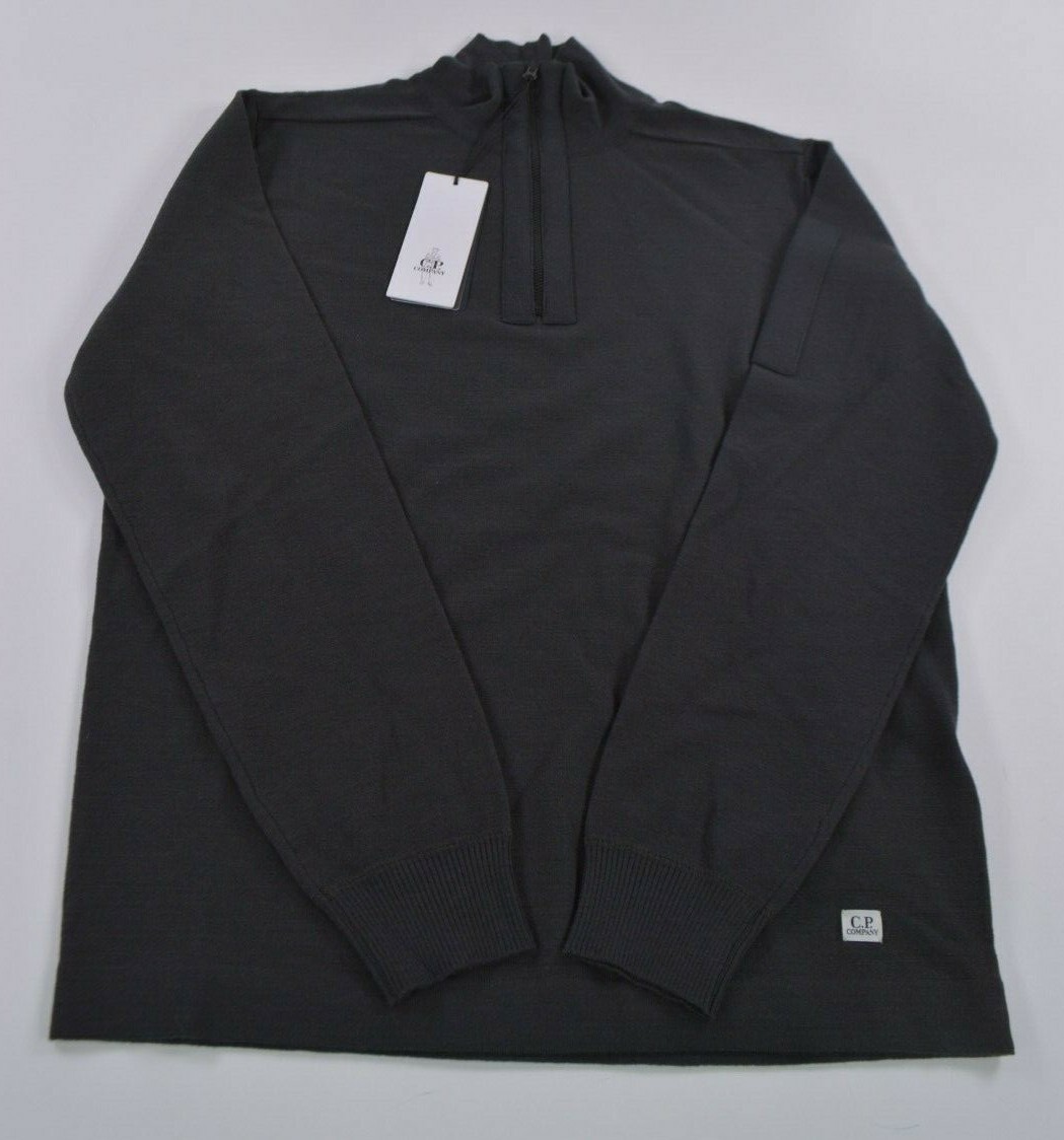 C.P. (CP) Company NWT 1/2 Zip Merino Wool Sweater Size XL 54 in Charcoal Gray