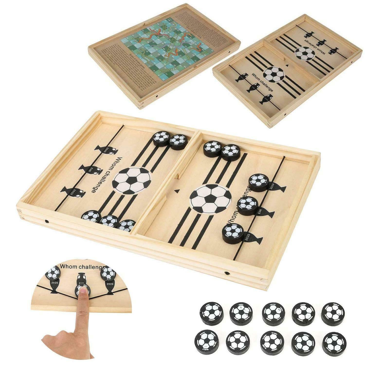 Wooden Soccer Game Table Game Family Fun Interactive Catapult Board Game