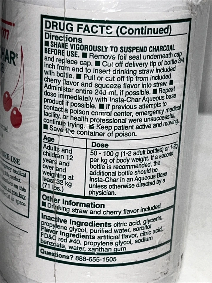 Kerr Insta-Char In Sorbitol Base, Cherry 8oz, Sealed Activated Charcoal - Image 4 of 4