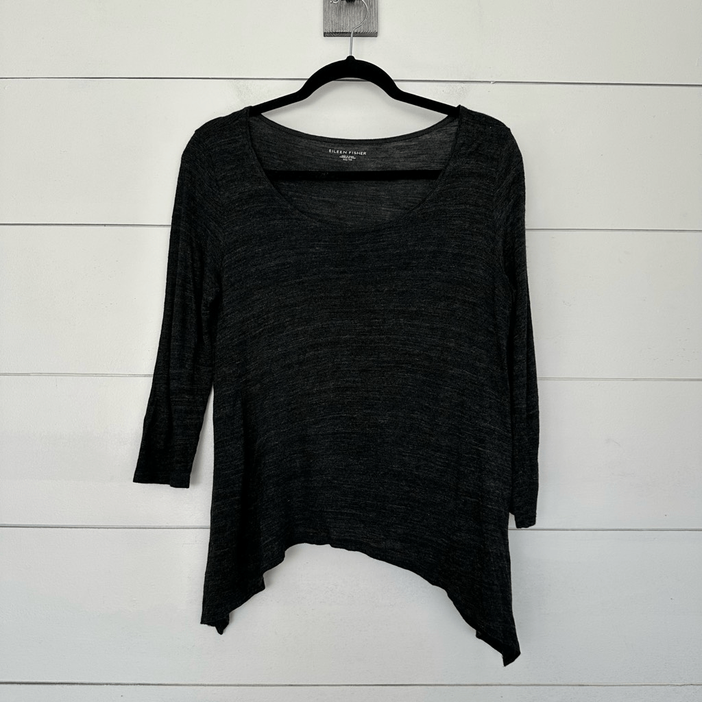 Eileen Fisher Women’s Extra Small Grey Viscose Assymetrical Blouse eBay
