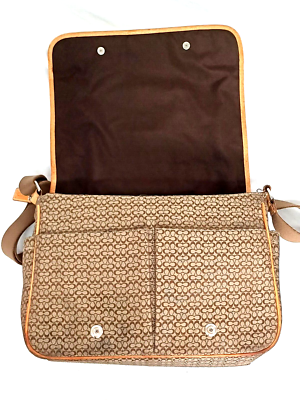 COACH SIGNATURE HUDSON KHAKI JACQUARD Y2K COMMUTER LAPTOP