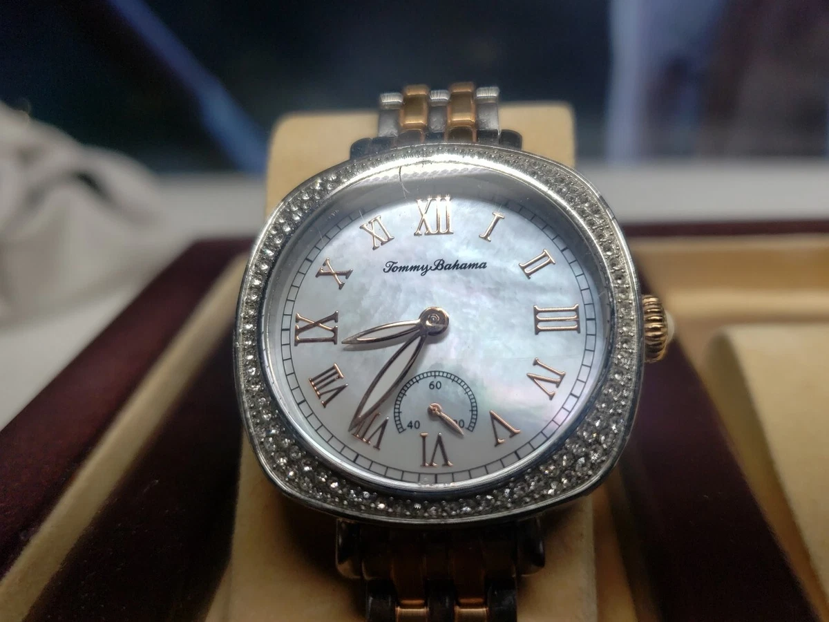 Tommy Bahama Women’s weave white & rose gold leather Watch vintage design Tommy Bahama Watch - Etsy main image 2