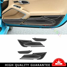 Inner Door Anti-Kick Panel Cover Trim For Porsche 718 2016-2021 Black Titanium