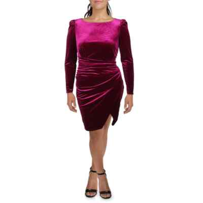 Lauren Ralph Lauren Womens Velour Midi Sheath Dress Pink 2