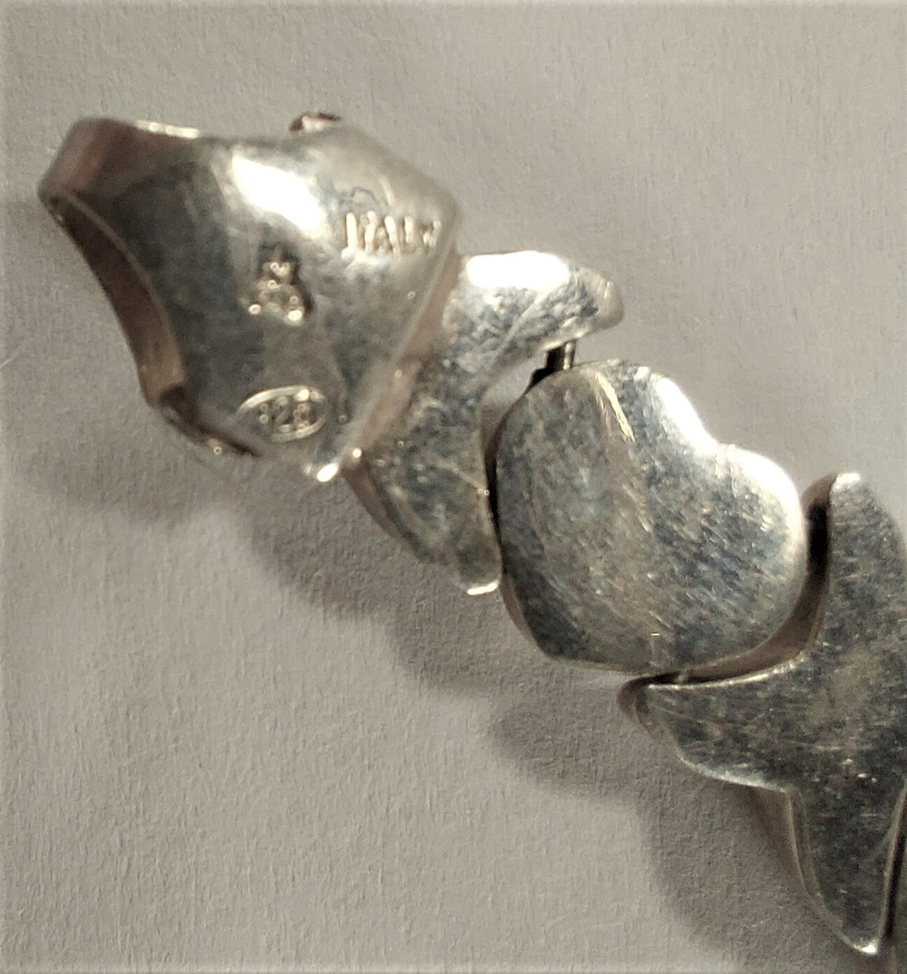 Italy 925 sterling 7 1/16 inch hugs and kisses bracelet