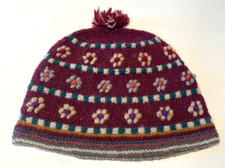Peruvian Wool Handknit Ear Flap Beanie Vintage Childs