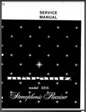 Marantz Model 2215 Stereophonic Receiver Service Manual 30 pages comb bound
