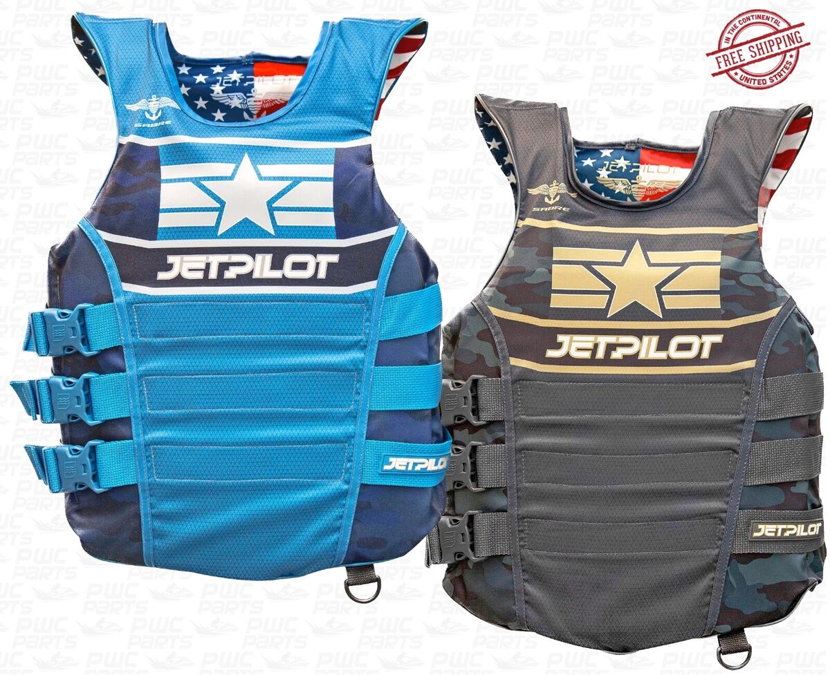 JETPILOT F-86 SABRE Nylon CGA 3-Buckle PFD Vest Side Entry JETPILOT F-86 SABRE Nylon CGA 3-Buckle PFD Vest Side Entry
