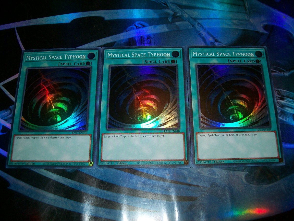3x Mystical Space Typhoon 1st Edition Super Rare RA02-EN048