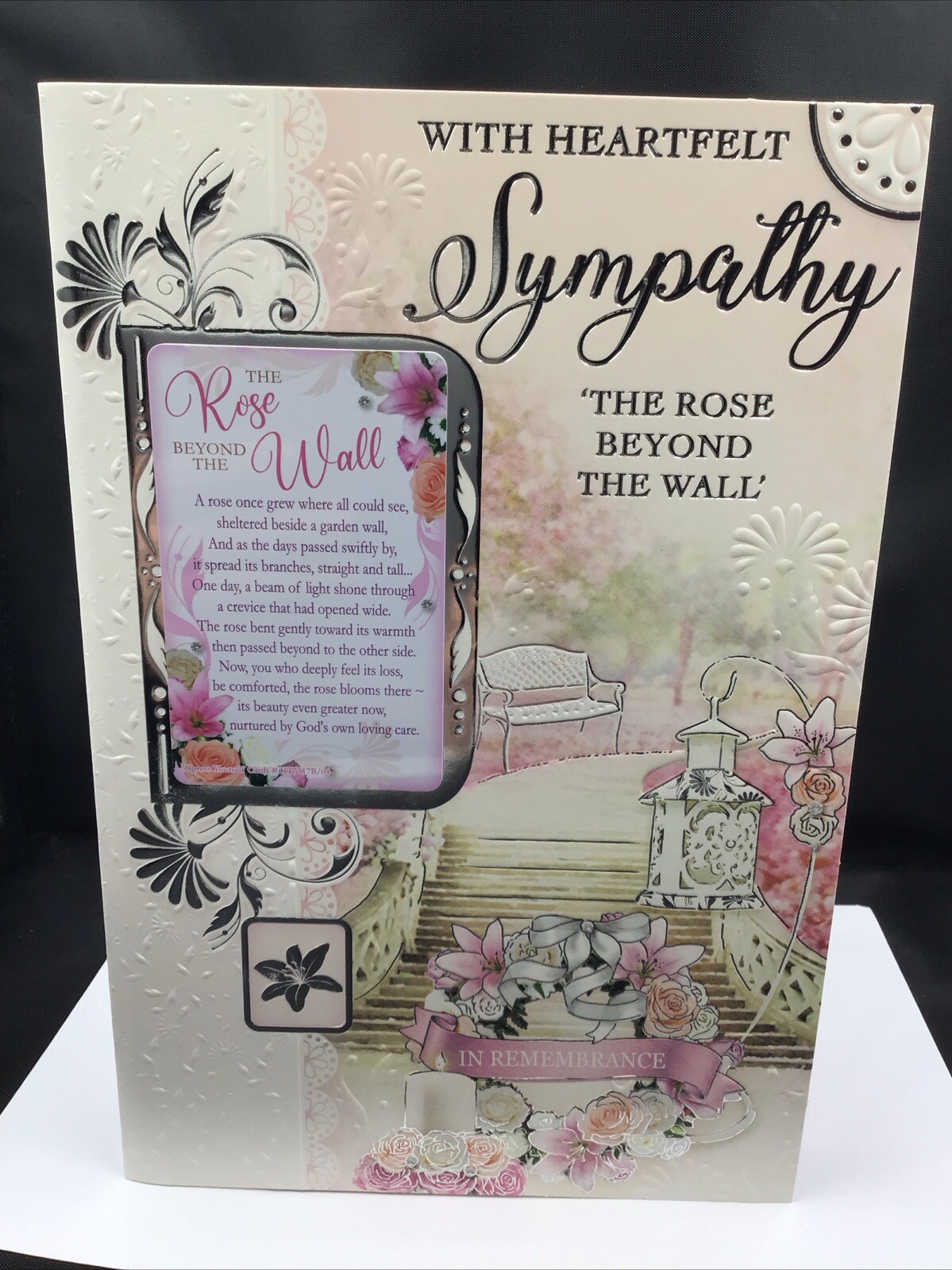 OPEN SYMPATHY CARD SORRY FOR YOUR LOSS 9"" X6 "" CONDOLENCES WITH WALLET KEEPSAKE