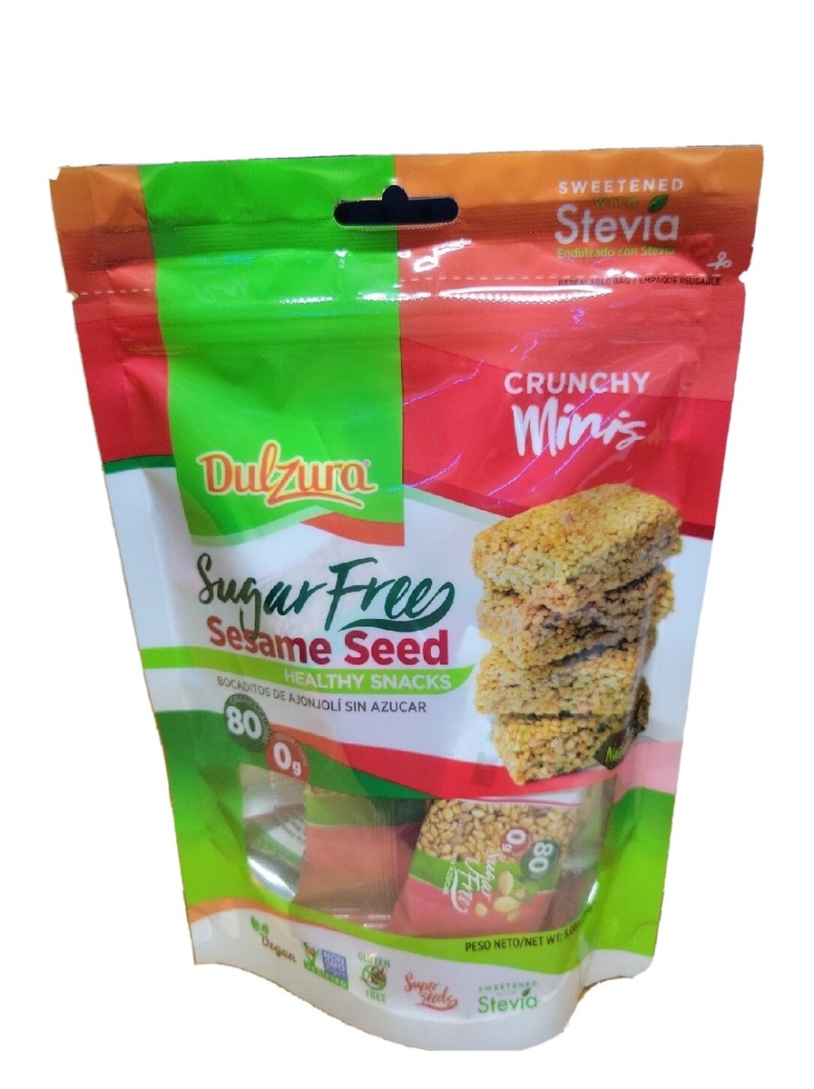 1 PK-5.8 oz) Dulzura Sugar Free Sesame seed Candy Crunchy Mini