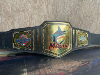 Miami Marlins Championship Belt Adult Size 2mm Brass