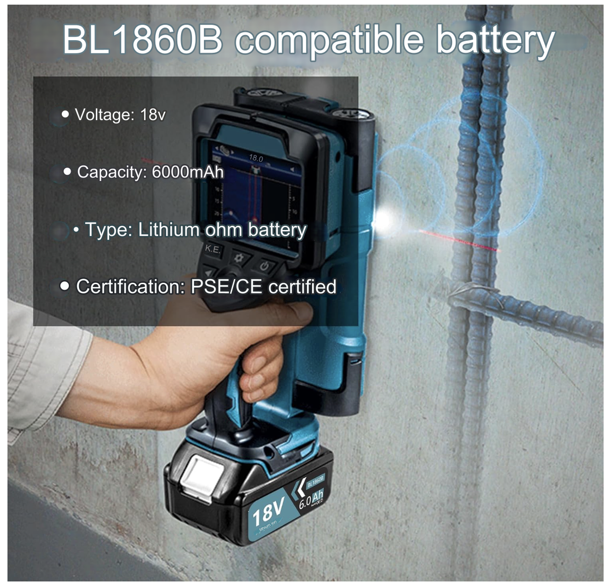 Batería De Repuesto 18V 4Ah Para Makita BL1830 BL1850 BL1840 BL1845 Bl1815 Bl1860 Lxt 400.jpg