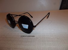 Flip Up Lens Steampunk Vintage Retro Style Round Sunglasses UNISEX BLACK