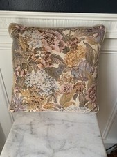 Vintage Floral Jacquard Pillow 16 X 16.5