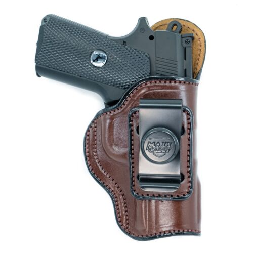 GUN HOLSTER FOR COLT DEFENDER 3". IWB LEATHER HOLSTER CONCEAL CARRY. - Picture 1 of 10