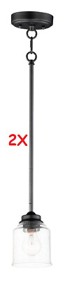 2 Pcs of Black One Light Pendant from the Acadia Collection
