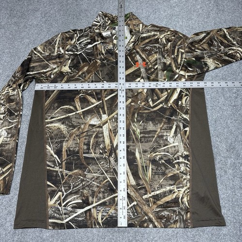 Under Armour Scent Control 1/4 Zip Shirt Mens 2XL Brown Realtree Camo Hunting - Picture 2 of 13