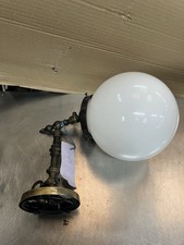 Antique Brass Wall Sconce Opaline Glass Globe Shade Model 716A 🌍 💡 🌟