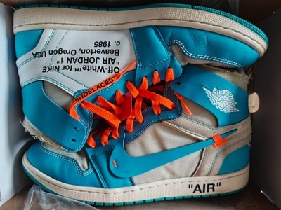off white jordan 1 high university blue slightly worn size US 13
