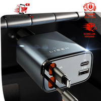 ZigarettenanzüNder USB C 84W Auto LadegeräT Einziehbar Camping ZubehöR Geschenk