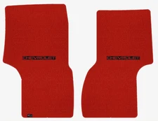 Lloyd Velourtex Front Mats for '03-14 Chevy Express 1500 w/Chevy Red on Black