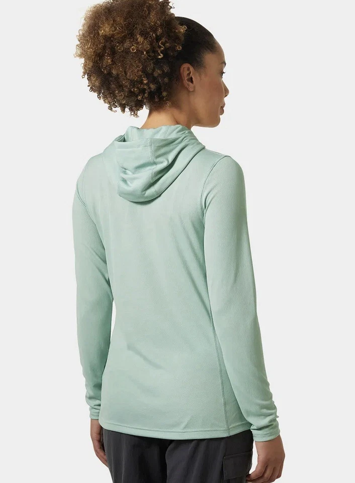 Sudadera con capucha para mujer Helly Hansen Lifa Active Solen, niebla verde, pequeña relajada Foto 4 de 4