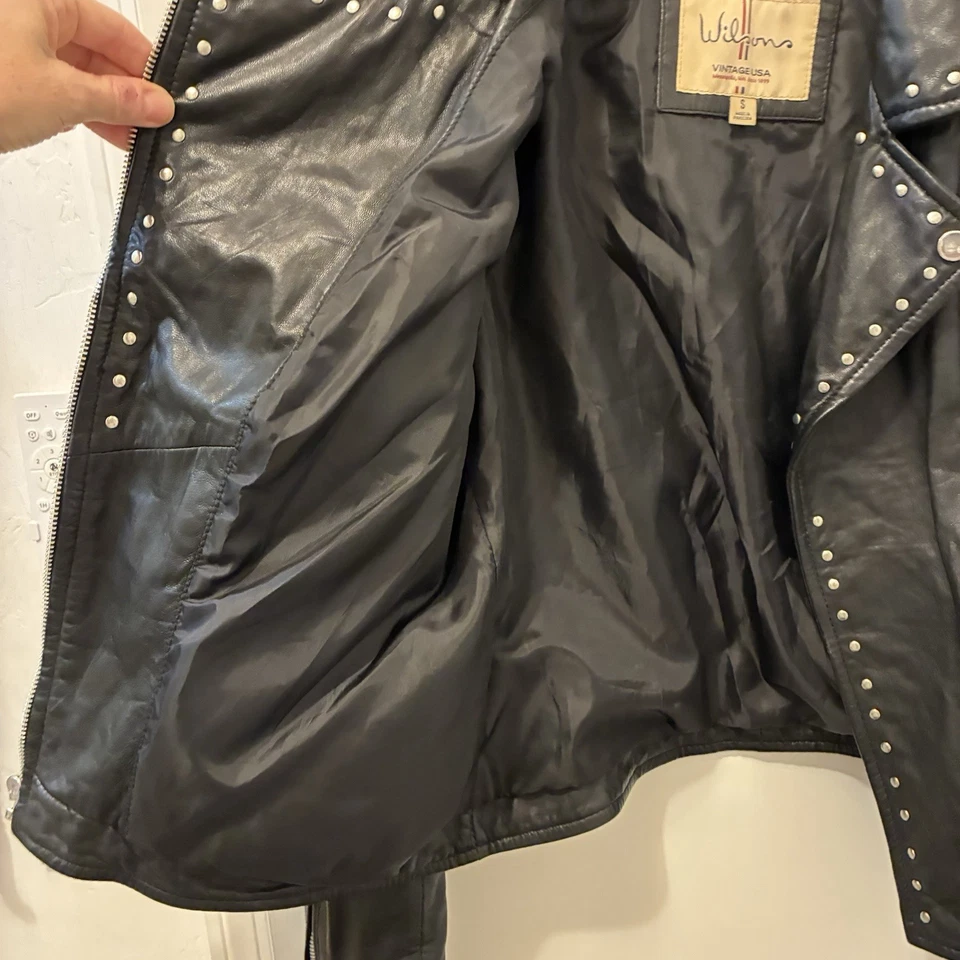 ¡Increíble! Chaqueta corta de cuero Wilson vintage años 80 para mujer pequeña chaqueta de motociclista Foto 4 de 4