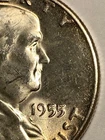 1955p Franklin half dollar "Bugs Bunny" - Uncirculated - Light Toning / Toned