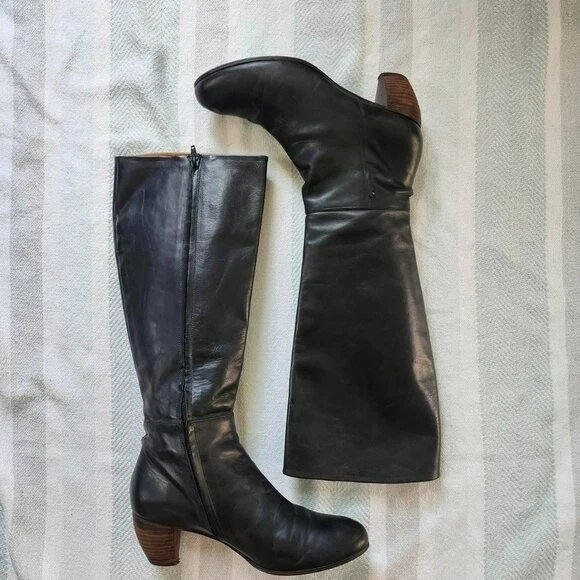 COCLICO Black Knee High heeled boots - Image 2 of 4