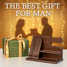 Wood Phone Docking Station for Men - Desk or Nightstand Organizer - Birthday ...
