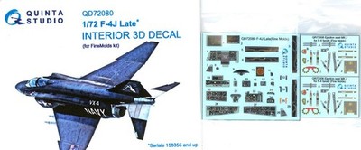 Quinta Studios 1/72 F-4J PHANTOM II LATE DECAL COLORED INTERIOR SET Fine Molds